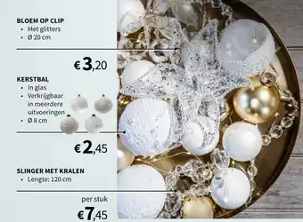 Horta Bloem Op Clip, Kerstbal, Slinger Met Kralen aanbieding