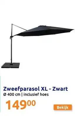 Action Zweefparasol XL - Zwart aanbieding