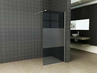 Doucheglas Fumé Met Gesatineerde Band Khloe 90x200cm