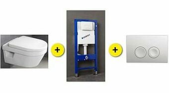 Zelfbouwmarkt Toiletset Omnia Archi Wit Incl Wc-bril + Inbouwres Up100 + Drukpl Wit aanbieding