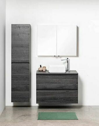 Badmeubel Dotan Donkere Eik 900 Mm Opbouwtablet Melamine