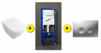 Zelfbouwmarkt Toiletset O.novo Wit Incl Wc-bril + Inbouwres Up100 + Drukplaat Chroom aanbieding