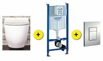 Zelfbouwmarkt Toiletset Seppe Wit Incl Wc-bril + Inbouwres Solido +drukplaat Chroom aanbieding