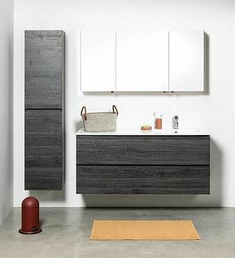 Zelfbouwmarkt Badmeubel Dotan Donkere Eik 1400 Mm Wastafel Glans Rechts aanbieding