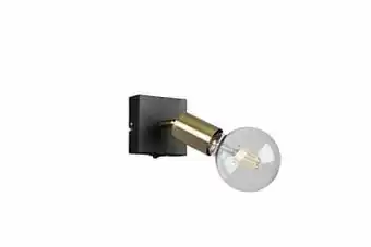 Zelfbouwmarkt Opbouwspot Zwart/messing Excl Lamp Led Mogelijk 1 Spot aanbieding