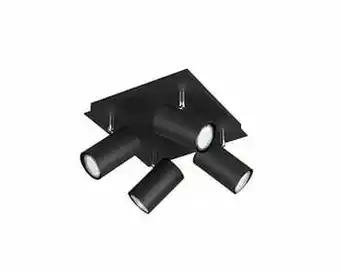 Zelfbouwmarkt Opbouwspot Zwart Mat Excl Lamp Led Mogelijk 4 Spots Gu10 aanbieding