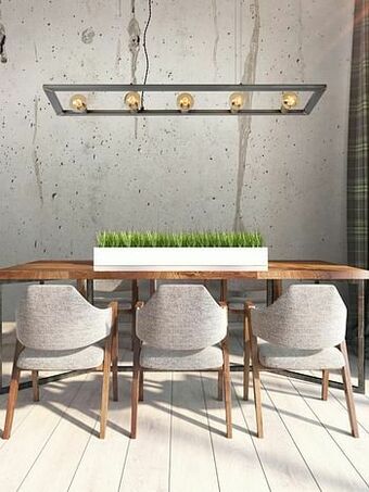 Zelfbouwmarkt Hanglamp Pendel Naturel L140cm - 5xe27 - Iron aanbieding