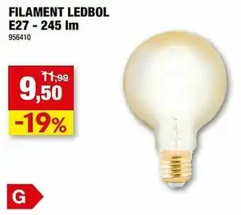 Hubo Filament ledbol e27 aanbieding