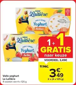 Carrefour Volle yoghurt La Laitière aanbieding