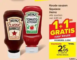 Carrefour Koude sauzen Squeeze Heinz aanbieding