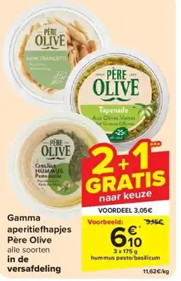 Carrefour Gamma aperitie apjes Père Olive aanbieding