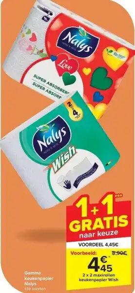 Carrefour Gamma keukenpapier Nalys aanbieding