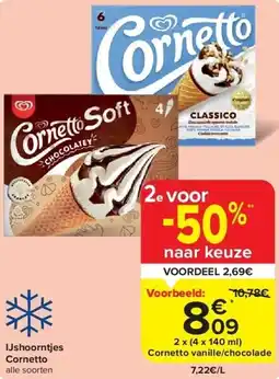 Carrefour IJshoorntjes Cornetto aanbieding