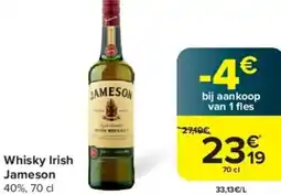 Carrefour Whisky Irish Jameson 40%, 70 cl aanbieding