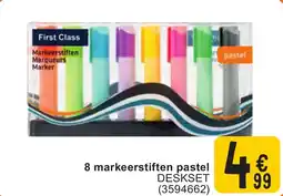 Cora 8 markeerstiften pastel DESKSET aanbieding