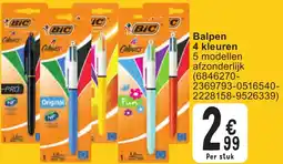 Cora BIC Balpen 4 kleuren aanbieding