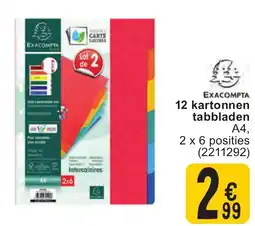 Cora EXACOMPTA 12 kartonnen tabbladen A4, aanbieding