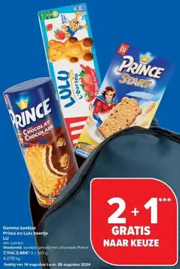 Carrefour Gamma koekjes Prince en Lulu beertje LU aanbieding