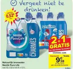 Carrefour Natuurlijk bronwater Nestlé Pure Life aanbieding