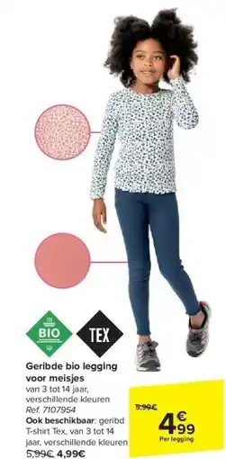 Carrefour Geribde bio legging voor meisjes aanbieding