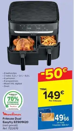 Carrefour Friteuse Dual Easyfry EZ901N20 aanbieding