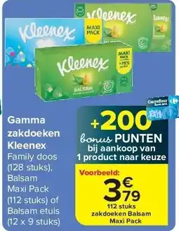 Carrefour Gamma zakdoeken Kleenex aanbieding