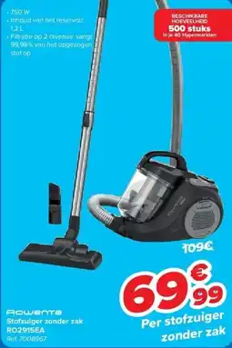 Carrefour Stofzuiger zonder zak RO2915EA aanbieding