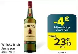 Carrefour Whisky Irish Jameson aanbieding