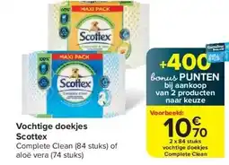 Carrefour Vochtige doekjes Scottex aanbieding