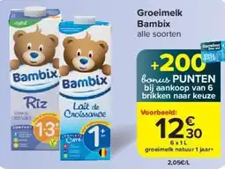 Carrefour Groeimelk Bambix aanbieding