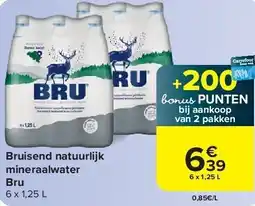 Carrefour Bruisend natuurlijk mineraalwater Bru aanbieding
