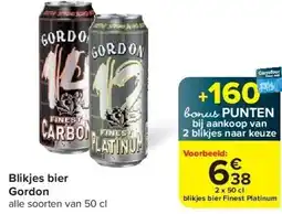 Carrefour Blikjes bier Gordon aanbieding