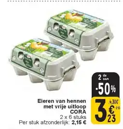 Cora Eieren van hennen met vrije uitloop CORA aanbieding