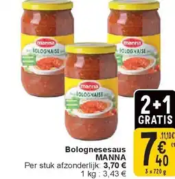 Cora Bolognesesaus MANNA aanbieding