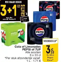 Cora Cola of Limonades PEPSI of 7UP aanbieding