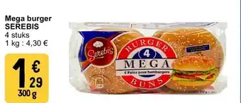 Cora Mega burger SEREBIS aanbieding