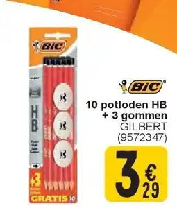 Cora 10 potloden HB + 3 gommen aanbieding