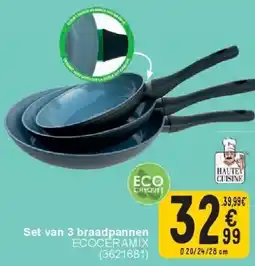 Cora Set van 3 braadpannen aanbieding