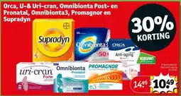 Kruidvat Orca, U-& Uri-cran, Omnibionta Post- en Pronatal, Omnibionta3, Promagnor en Supradyn aanbieding