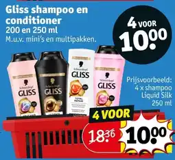 Kruidvat Gliss shampoo en conditioner aanbieding
