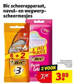 Kruidvat Bic scheerapparaat, navul- en wegwerpscheermesjes aanbieding