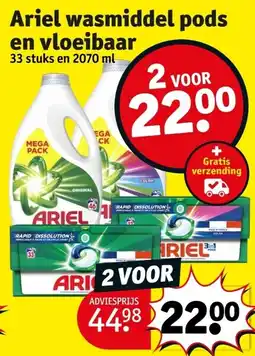 Kruidvat Ariel wasmiddel pods en vloeibaar aanbieding