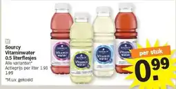 Albert Heijn Sourcy Vitaminwater 0.5 literflesjes aanbieding