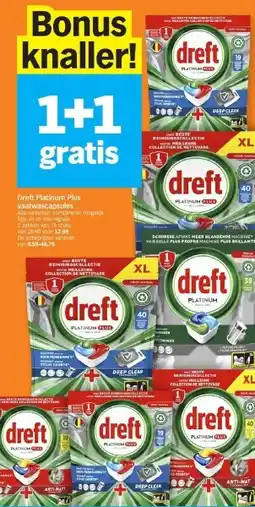 Albert Heijn Dreft Platinum Plus vaatwascapsules aanbieding