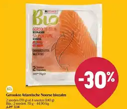 Delhaize Gerookte Atlantische Noorse biozalm aanbieding