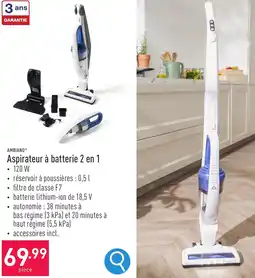 ALDI AMBIANO Aspirateur à batterie 2 en 1 aanbieding