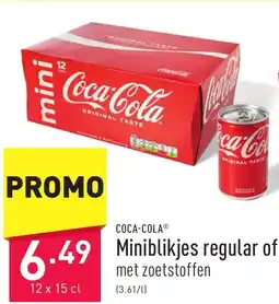 ALDI Coca-Cola Miniblikjes regular, aanbieding