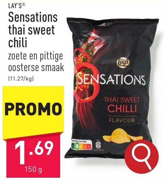 LAY'S Sensations thai sweet chili 150g promotie bij ALDI