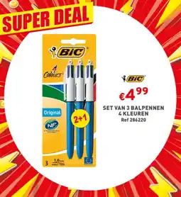 Trafic BiC SET VAN 3 BALPENNEN 4 KLEUREN aanbieding