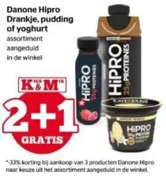 Spar Danone Hipro Drankje, pudding of yoghurt aanbieding